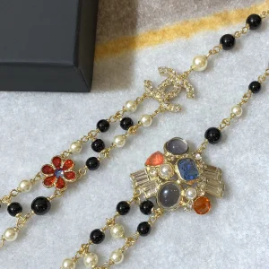 Essenceofluxury Womens Jewelry Chanel Long Multicolor Pearls Necklaces A205PP480 AA198918
