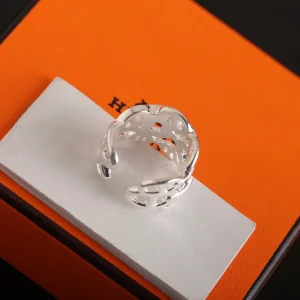Essenceofluxury Womens Jewelry Hermes Chaine DANCRE Enchainee Rings Silver A205PP380 AA198919