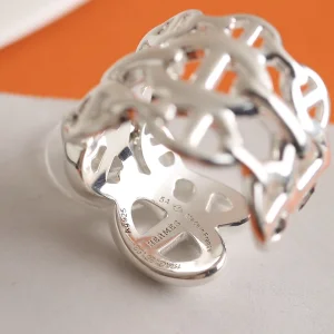 Essenceofluxury Womens Jewelry Hermes Chaine DANCRE Enchainee Rings Silver A205PP380 AA198919