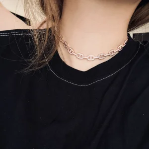 Essenceofluxury Womens Jewelry Hermes H Dancre Diamonds Links Necklaces A152PP380 AA199438