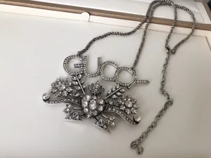 Essenceofluxury Womens Jewelry Gucci Crystals Guccy Pendant Necklaces A152PP280 AA199536
