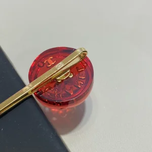 Essenceofluxury Womens Jewelry Chanel Gold Red Hair Pins AB9034 A152PP180 AA199935