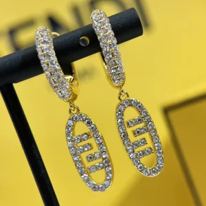 Essenceofluxury Womens Jewelry Fendi Crystals Earrings A152PP180 AA200478