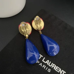 Essenceofluxury Womens Jewelry Saint Laurent YSL Red Blue Earrings A152PP280 AA200472