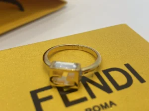 Essenceofluxury Womens Jewelry Fendi Gold Baguette FF Logo Rings A39PP180 AA201676