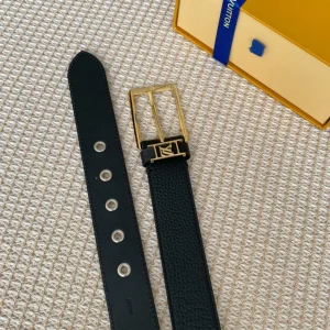 Essenceofluxury Mens Belts Louis Vuitton Vendome Leather Belt in Black 35MM A175PP240 AA201881