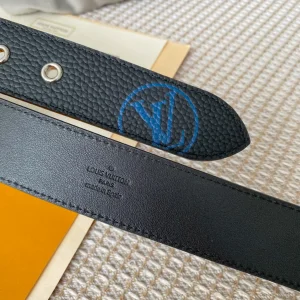 Essenceofluxury Mens Belts Louis Vuitton Vendome Leather Belt in Black 35MM A175PP240 AA201881
