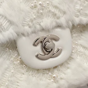 Essenceofluxury Womens Handbags Chanel White Shearling Flap Bag A103PP1480 AA201975