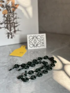Essenceofluxury Womens Strap You Loewe Donut Chain Shoulder Strap in Green A104PP280 AA201983