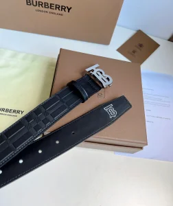 Essenceofluxury Mens Belts Burberry TB Belt in Black Leather 35MM A175PP240 AA202485