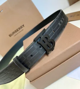 Essenceofluxury Mens Belts Burberry TB Belt in Black Leather 35MM A175PP240 AA202486