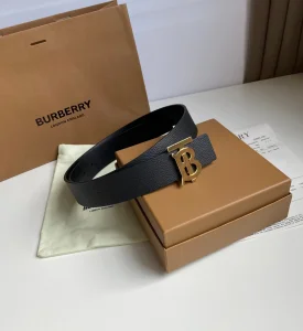 Essenceofluxury Mens Belts Burberry TB Belt in Black Leather 35MM A175PP240 AA202492