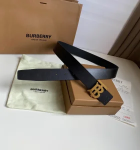 Essenceofluxury Mens Belts Burberry TB Belt in Black Leather 35MM A175PP240 AA202492