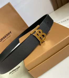 Essenceofluxury Mens Belts Burberry TB Belt in Black Leather 35MM A175PP240 AA202492