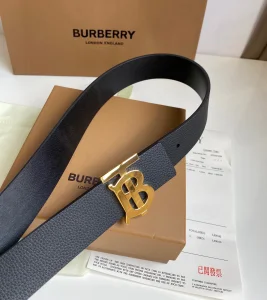 Essenceofluxury Mens Belts Burberry TB Belt in Black Leather 35MM A175PP240 AA202492