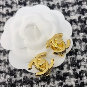 Essenceofluxury Womens Jewelry Chanel Gold Turnoff CC Logo Earrings A205PP180 AA203864