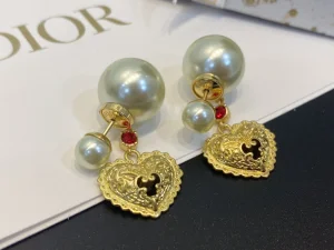 Essenceofluxury Womens Jewelry Dior Tribeles Heart Pendant Earrings A39PP180 AA203896