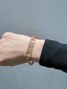 Essenceofluxury Womens Jewelry Dior Gold Chain Bracelet A152PP180 AA205030