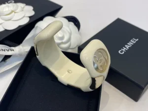 Chanel CC Logo Bangle Bracelet Yellow