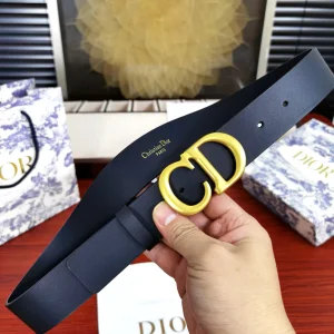 Dior Saddle CD Leather Belt Black 35MM