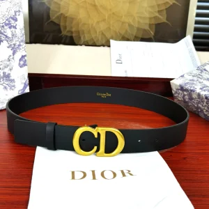 Dior Saddle CD Leather Belt Black 35MM