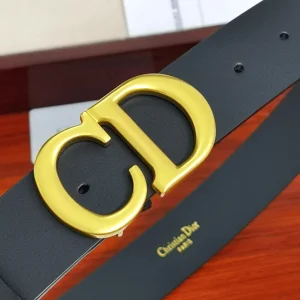 Dior Saddle CD Leather Belt Black 35MM