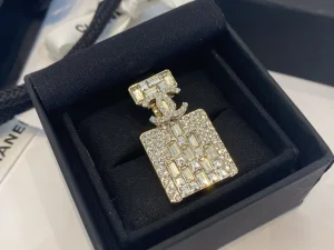 Chanel Crystal CC Bottle Brooch