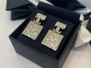 Chanel Crystal CC Bottle Earrings