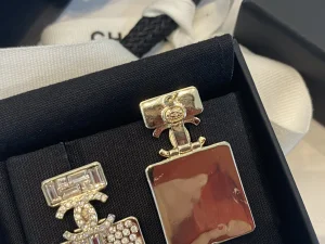 Chanel Crystal CC Bottle Earrings