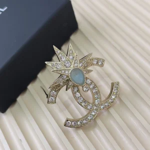 Chanel Crystal CC Star Brooch