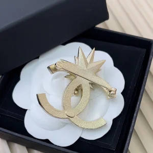 Chanel Crystal CC Star Brooch