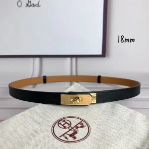 Hermes Kelly 18 Leather Belt Black 18MM