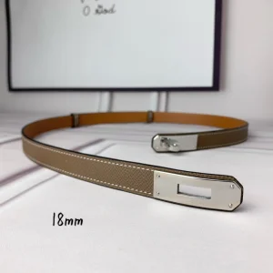 Hermes Kelly 18 Leather Belt Gray 18MM