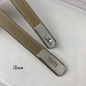 Hermes Kelly 18 Leather Belt Gray 18MM