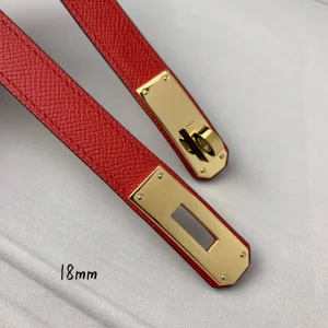 Hermes Kelly 18 Leather Belt Red 18MM