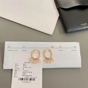 Celine Paris Hoops Crystals Earrings