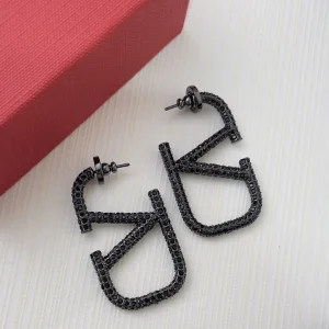 Valentino Crystals Vlogo Earrings