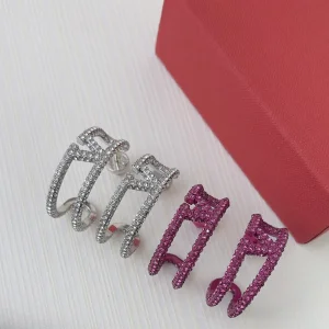 Valentino Crystals Vlogo Earrings
