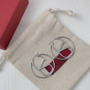 Valentino Vlogo Earrings Silver