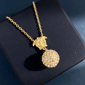 Versace Medusa Crystal Ball Necklace