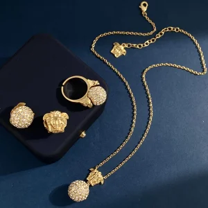 Versace Medusa Crystal Ball Rings
