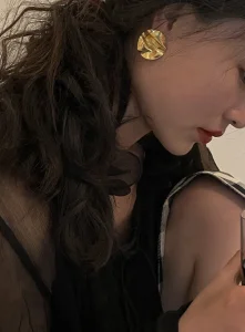 Celine Medaille Celine Gold Earrings