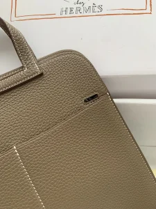 Hermes Halzan Gray Leather Bag 25CM