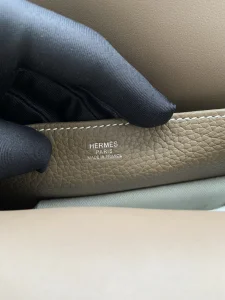 Hermes Halzan Gray Leather Bag 25CM