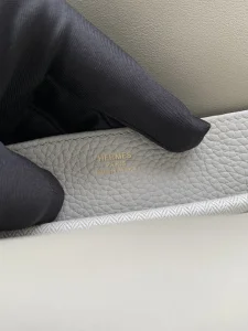 Hermes Halzan Gray Leather Bag 25CM