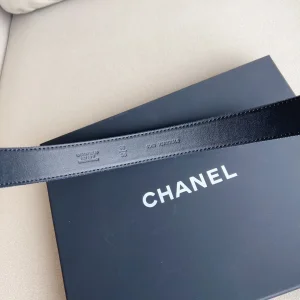 Chanel CC Denim Leather Belt Blue 30MM