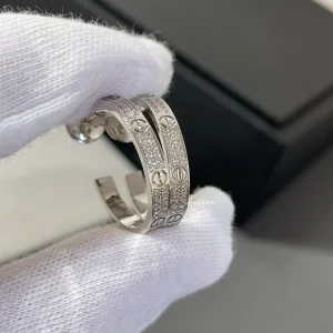 Cartier Crystal Silver Love Earrings