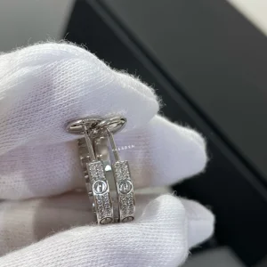 Cartier Crystal Silver Love Earrings