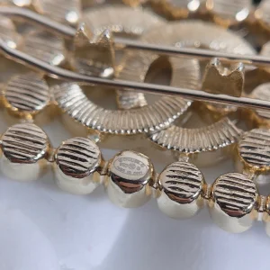Chanel Gold CC Crystals Hair Clip