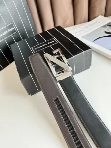 Zegna Leather Belt Brown Black 35MM